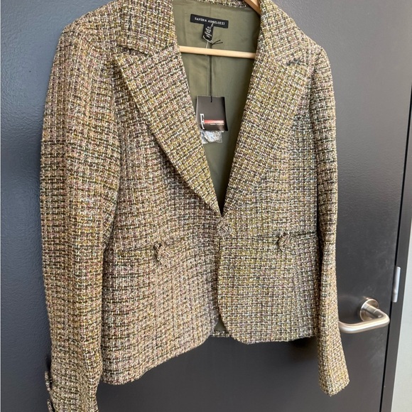 Sandra Angelozzi size 40 (10) NWT Women's Tweed Blazer -bright & silk blend - Picture 2 of 14